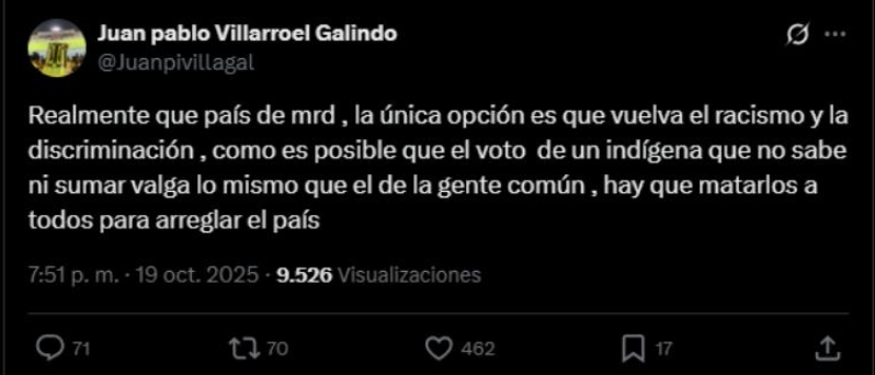 La flexibilidad del prejuicio: Racismo, realineamiento geopolítico y el espectro colonial en la Bolivia postelectoral